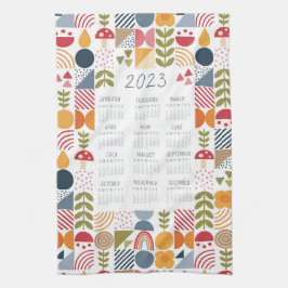 2023 Tea Towel Calendar Bauhaus Blommigt Kathrin L Kökshandduk