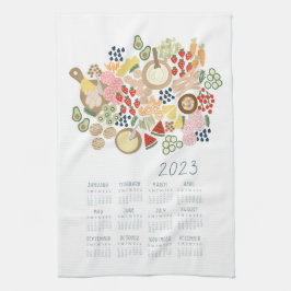 2023 Tea Towel Calendar Food Älskare Kitchen Art Kökshandduk