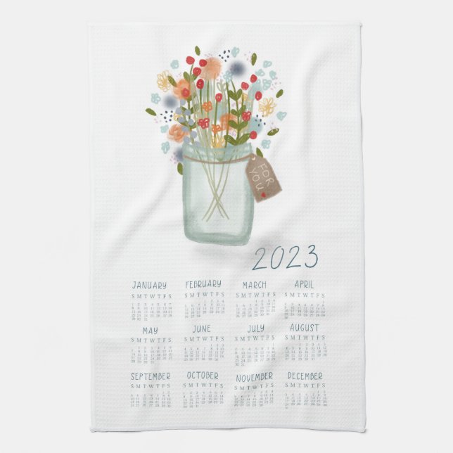 2023 Tea Towel Calendar Kitchen Towel Art Kökshandduk (Vertikal)