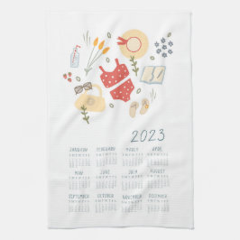 2023 Tea Towel Calendar Vår Picnic Food Kökshandduk