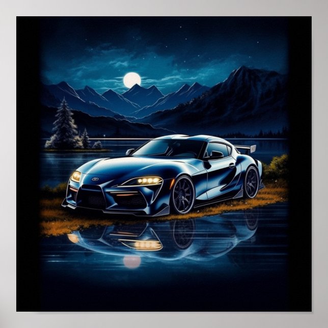 2023 Toyota GR Supra Sports Car Poster (Framsidan)