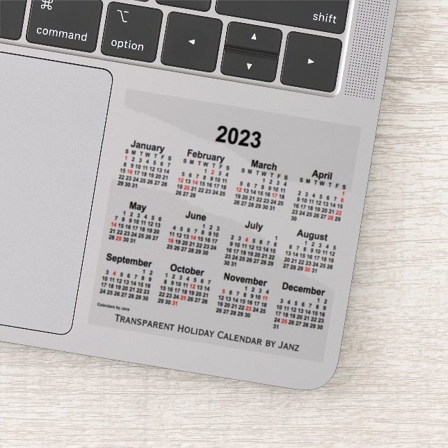 2023 Transparent julkalender av Janz Klistermärken (Detalj)