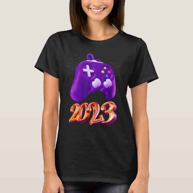2023 Upplåst videospelsstyrenhet B på spelnivå T Shirt (Framsida)