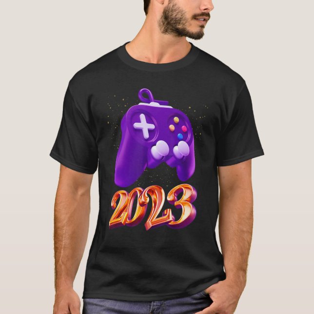 2023 Upplåst videospelsstyrenhet B på spelnivå T Shirt (Framsida)