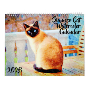 2023 Vacker siamesisk kattälskare Ägares present Kalender