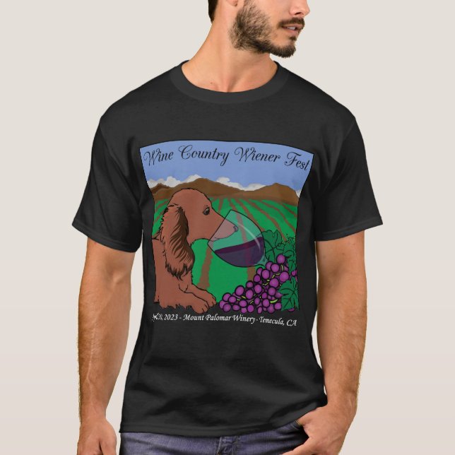 2023 Vin Wiener Fest T-shirt på svart (Framsida)