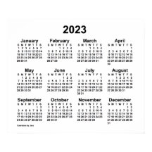 2023 Vit Väggkalender av Janz