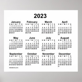 2023 Vit Väggkalender av Janz Poster