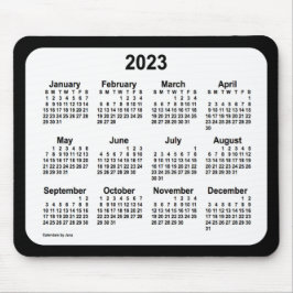 2023 White on Black Calendar från Janz Two Tone Musmatta