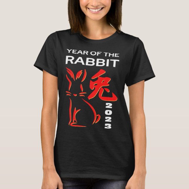 2023 Year Of The Rabbit Chinese Zodiac Chinese New T Shirt (Framsida)