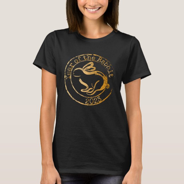 2023 Year of The Rabbit  Lunar Chinese New Year T Shirt (Framsida)