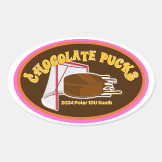 2024 10U South Chocolate Pucks - Oval Sticker Ovalt Klistermärke