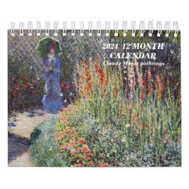 2024 12 MONTH CALENDAR Claude Monet paintings Kalender