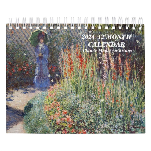 2024  12 MONTH CALENDAR Claude Monet paintings Kalender (Omslag)