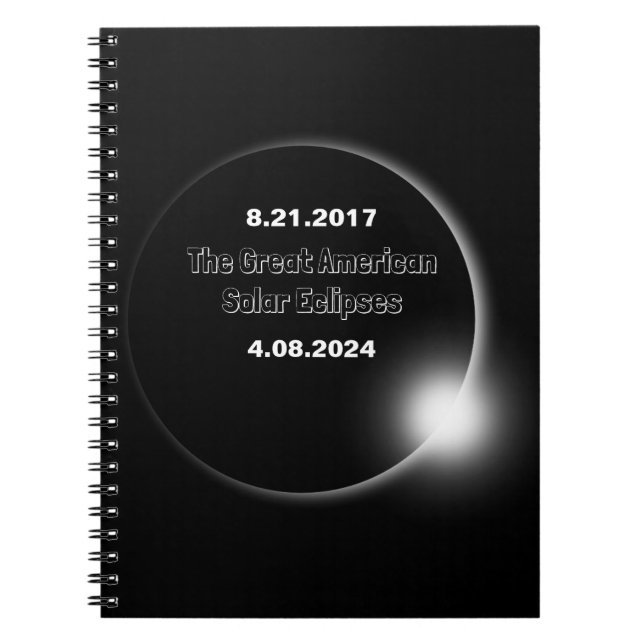 2024 & 2017 Dubbel datum för solförmörkelse Anteckningsbok (Framsidan)