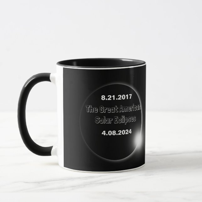 2024 & 2017 Dubbel datum för solförmörkelse Mugg (Vänster)