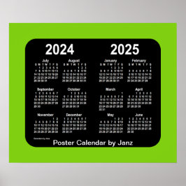 2024-2025 års kalender för gulgrön Neon School frå Poster