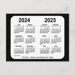 2024-2025 års kalender i Black and White School fr Vykort