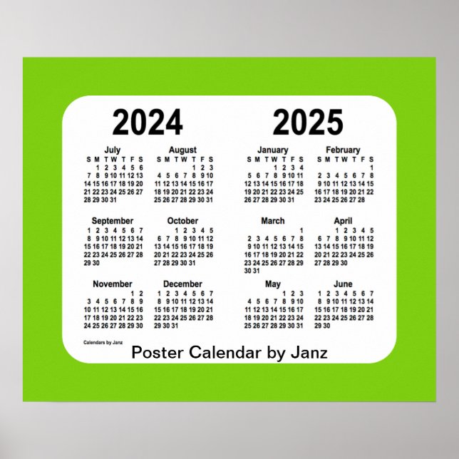 2024-2025 års kalender i Yellowgreen School från J Poster (Framsidan)