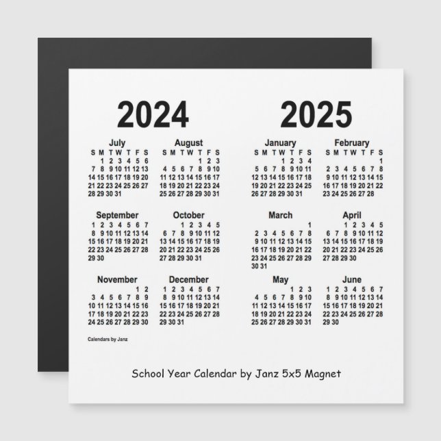 2024-2025 års vitbokskalender från Janz (Fram/baksida)