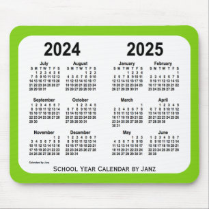 2024-2025 Grönt skolkalender från Janz Musmatta