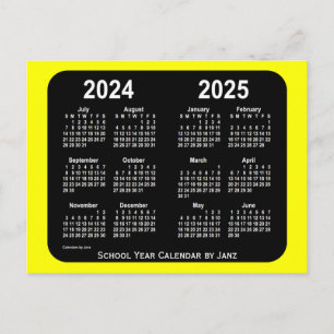 2024-2025 Gult Neon School Calendar från Janz Vykort