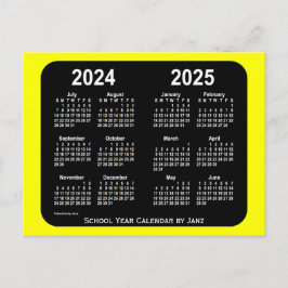 2024-2025 Gult Neon School Calendar från Janz Vykort