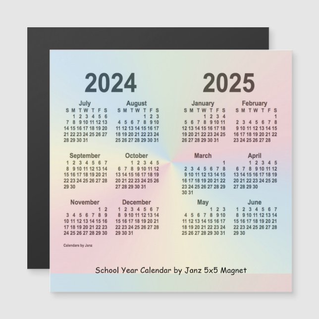 2024-2025 Regnbågsskolans årskalender från Janz (Fram/baksida)