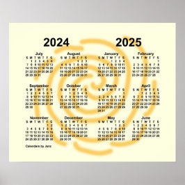 2024-2025 Soliga Dagar Skolårs Kalender av Janz Poster