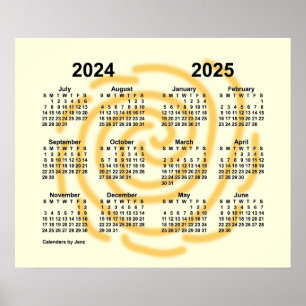 2024-2025 Soliga dagar Skolårs kalender av Janz Poster
