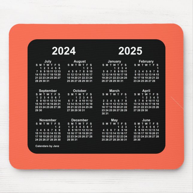 2024-2025 Tomato Red Calendar av Janz Mouse Pad Musmatta (Framsidan)