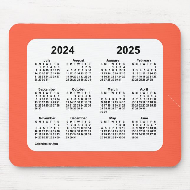 2024-2025 Tomato Red Calendar av Janz Mouse Pad Musmatta (Framsidan)