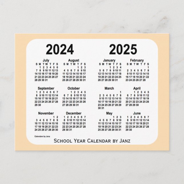 2024-2025 Wheat Mini skolkalender från Janz Vykort (Framsida)