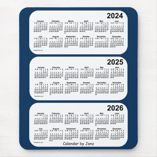 2024-2026 boxas polisen blått den 3 år kalendern musmatta (Framsidan)