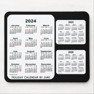 2024-2026 svart 3 år helgdagkalender vid Janz Musmatta