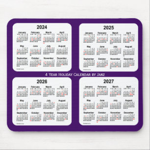 2024-2027 Lila Helgdag Calendar av Janz Musmatta