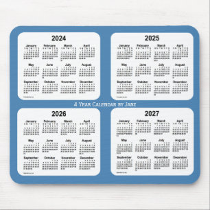 2024-2027 stålsätta blått den 4 år kalendern v musmatta