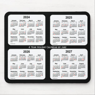 2024-2027 svartvita helgdagkalender vid Janz Musmatta