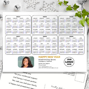2024-2029 - 6 års kalender Modern företagsfoto Helg Vykort