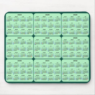 2024-2032 Kalender med amerikanska Helgdagar om Gr Musmatta