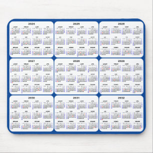2024-2032 Kalender med amerikanska Helgdagar om ma Musmatta