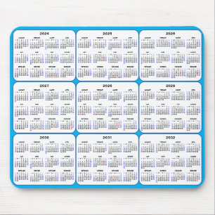 2024-2032 Kalender med amerikanska Helgdagar på Hi Musmatta