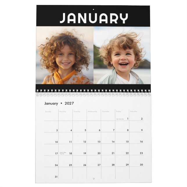 2024 - 24 foto - 2 per månad modern familj kalender (Jan 2027)
