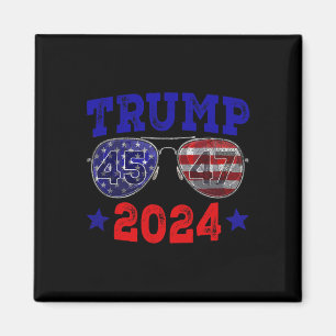 2024 45 47 Amerikansk flagg solglasögon Trump 2024 Magnet
