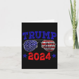 2024 45 47 Amerikanska Flagga Sungles Trump 2024 Kort