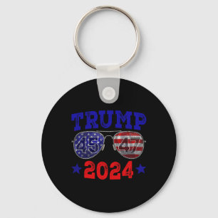 2024 45 47 Amerikanska Flagga Sungles Trump 2024 Nyckelring