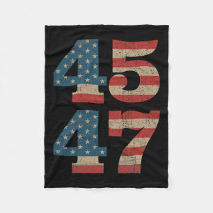 2024 45 47-Vintage Amerikansk Flagga Retro 4547 Tr Fleecefilt