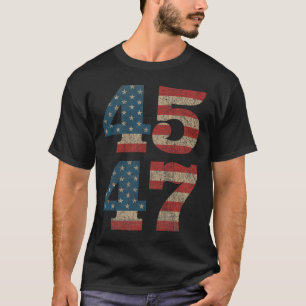 2024 45 47-Vintage Amerikansk Flagga Retro 4547 Tr T Shirt