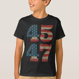 2024 45 47 Vintage amerikansk flagga Retro 4547 Tr T Shirt