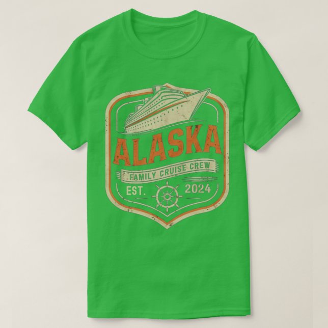 2024 Alaska Family Cruise Crew Shirt Retro Vacatio T Shirt (Design framsida)